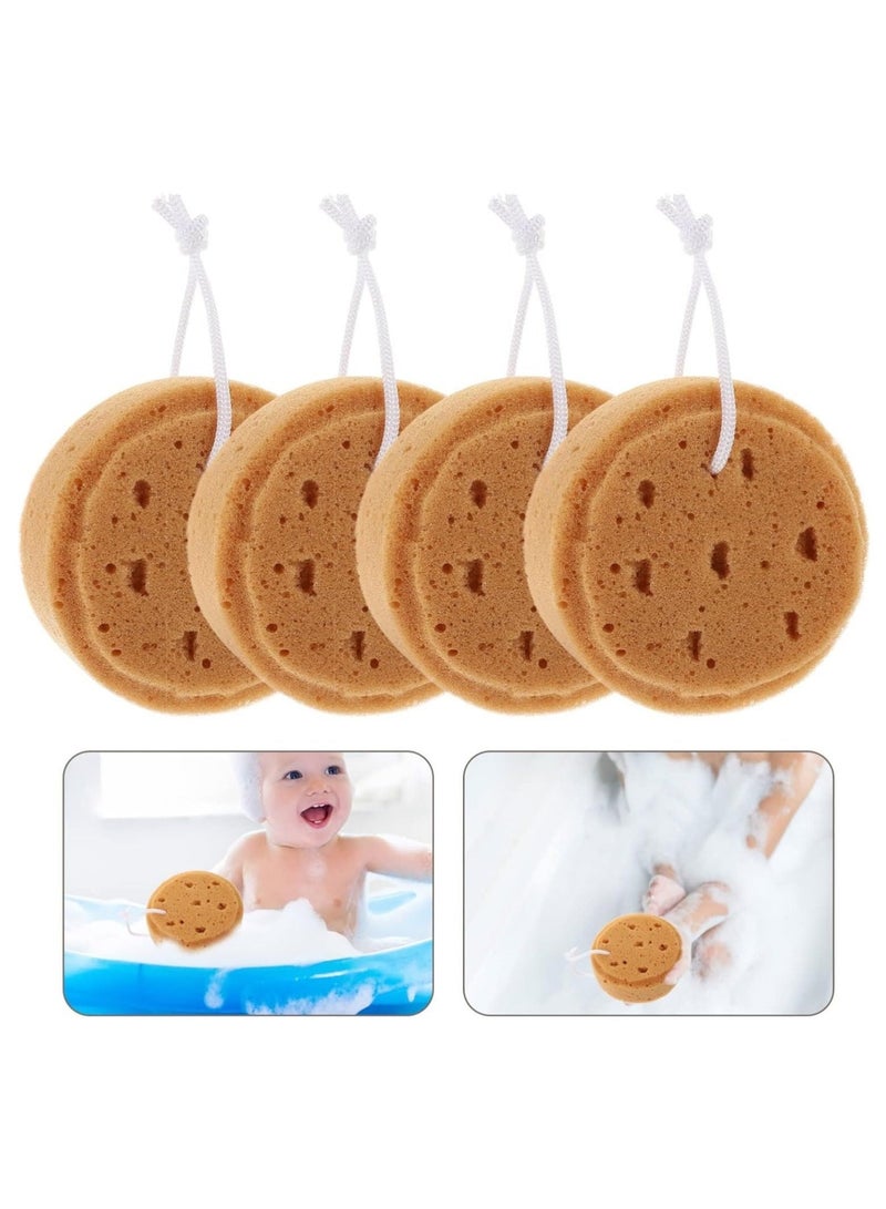 Captaintech 4pcs Body Loofah Scrubber, Exfoliating Bath Sponge, Shower Brush Soft Scrubber Skin Cleaning Spa Massager Towel Body Scrubberwash Sponge for Women Men Kids - Image 2