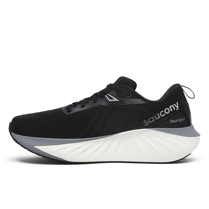 Saucony Men's Triumph 22 Sneaker, Black/White, 8 - Image 3