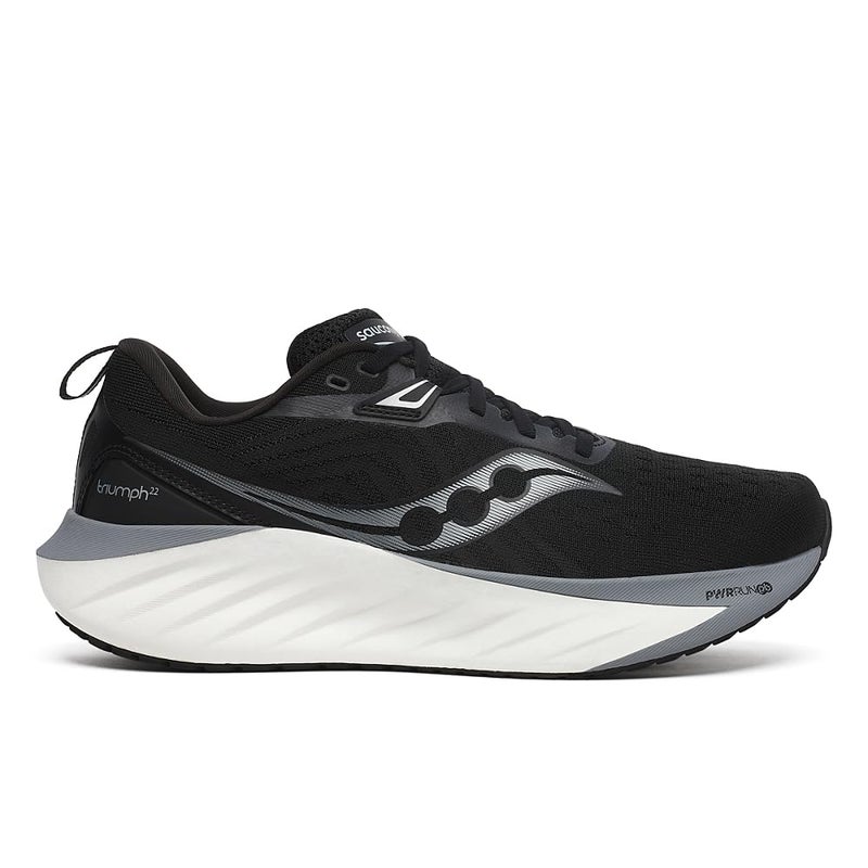 Saucony Men's Triumph 22 Sneaker, Black/White, 8 - Image 1