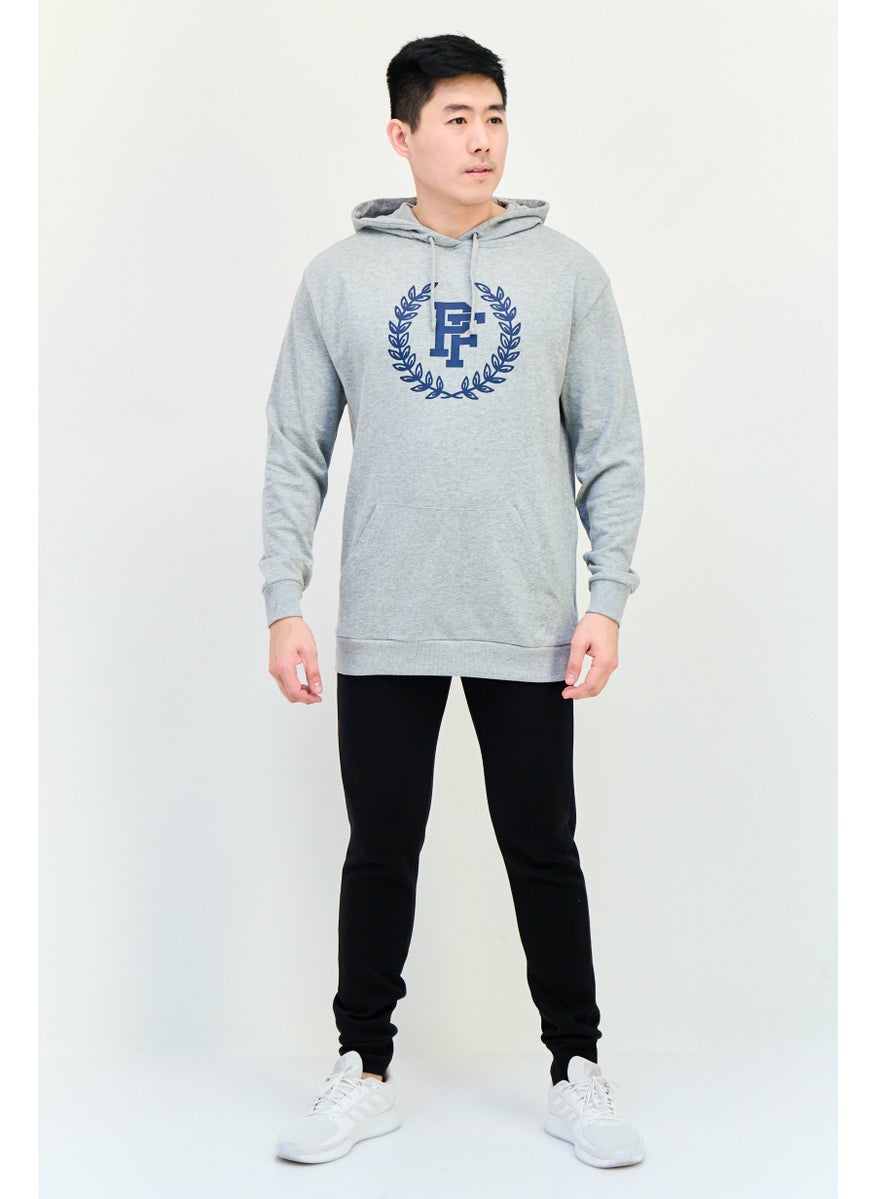 Paul Frank Men Long Sleeves Brand Logo Hoodie, Grey  - Image 3
