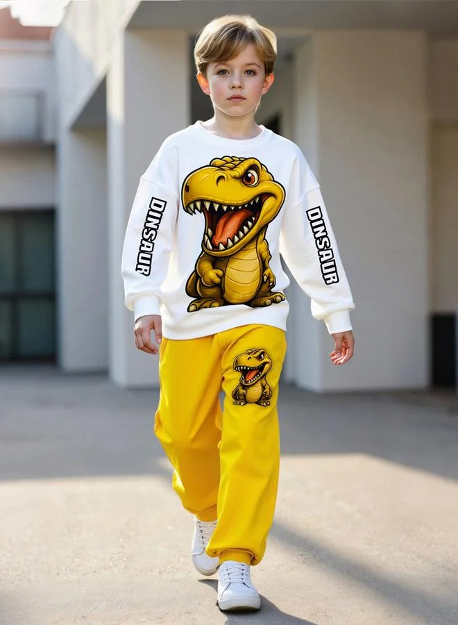Take Two Take Two Teens Dinosaur Print Sweatshirt and Joggers Set