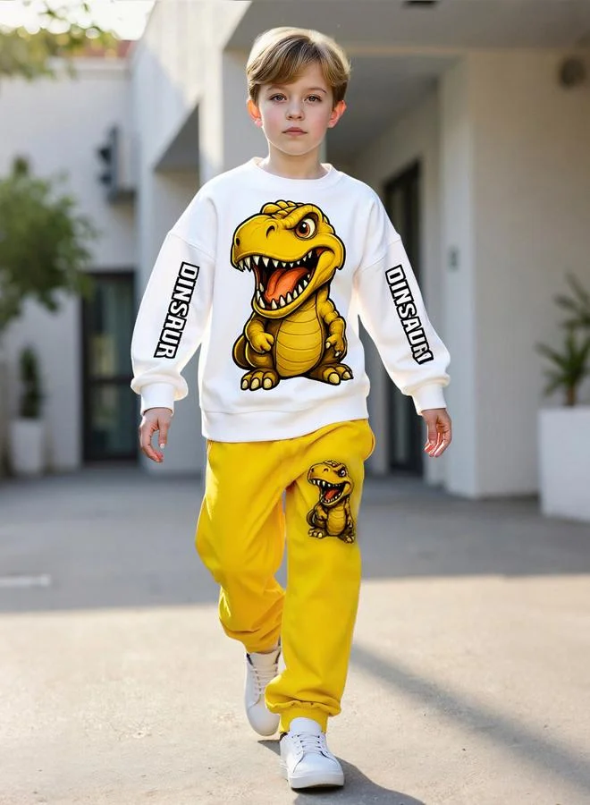 Take Two Take Two Teens Dinosaur Print Sweatshirt and Joggers Set