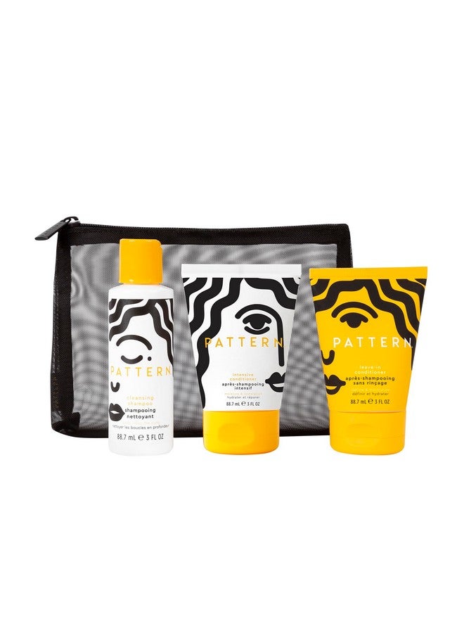 باترن مجموعة سفر من باترن بيوتي من تريسي إليس روس للشعر المجعد والمتعرج، 3أ-4ج، تتضمن بلسمًا يُترك على الشعر 3 أونصة، وبلسمًا مكثفًا 3 أونصة، وشامبو منظف 3 أونصة - Image 1