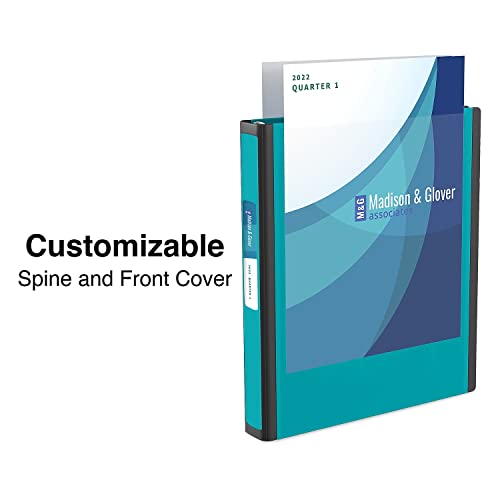 Staples Better 1-Inch, 3-Ring View Binder, Holds up to 275 Sheets, 1 Interior Pocket, Perfect 3-Ring Binder for Reports (Teal) - Image 3