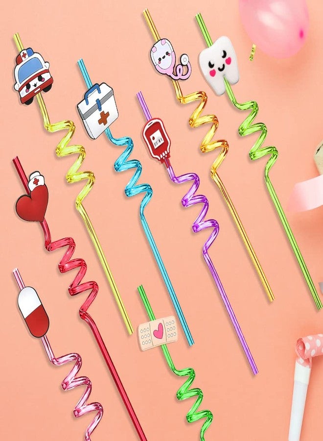 Meaxur 24PCS Medical Theme Party Supplies,Nurses Week Decorations,Medical School Graduation Party Decorations, Suitable for Medical Theme Party,With 2 Pieces Straw Cleaning Brushes(8 color) - Image 2