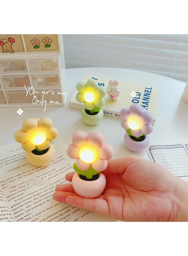 Flower Night Light for Kids, Cute Small Sunflower Night Light, Warm Light, Battery Operated (Pink) - Image 5
