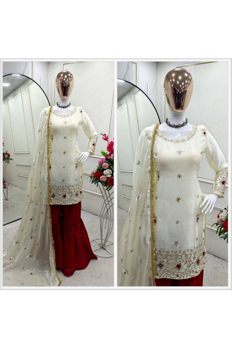 Fendy Silk Anarkali Gown Set - HRT2671 - XL - Image 2