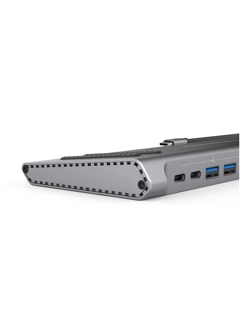 14 في 1 USB C Type-c Hub محطة إرساء مزدوجة 4K HDR، VGA، RJ45 Ethernet USB3.0 100W PD SD/TF/ قارئ بطاقات 3.5 مم محول شحن الصوت Go-Des PD لأجهزة MacBook، windows - Image 4