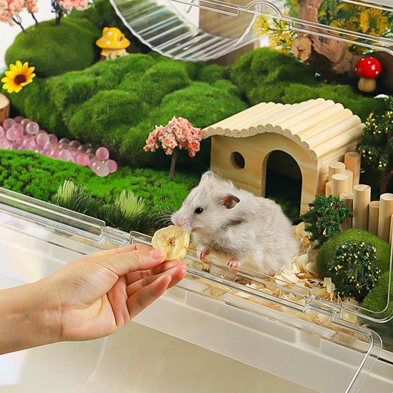 Ruexue Hamster Cage & Guinea Pig Cages,Fully Transparent and Eco-Friendly Large Acrylic Cage for Small Animal Pets,Such as:Bearded Dragon,Rat,Hedgehog,Chameleon,Iguana, etc (27.5Lx16.9Wx13.4H Inches) - Image 2