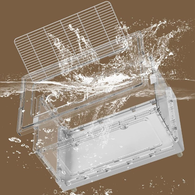 Ruexue Hamster Cage & Guinea Pig Cages,Fully Transparent and Eco-Friendly Large Acrylic Cage for Small Animal Pets,Such as:Bearded Dragon,Rat,Hedgehog,Chameleon,Iguana, etc (27.5Lx16.9Wx13.4H Inches) - Image 5