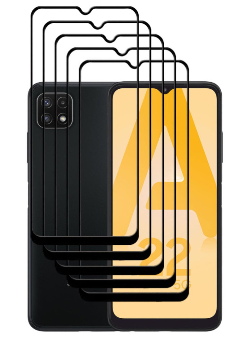ACLIX 5 Pieces Antistatic ESD Dustproof Premium Quality High Definition Tempered Glass Screen Protector Designed For Samsung Galaxy A22 5G - Image 1