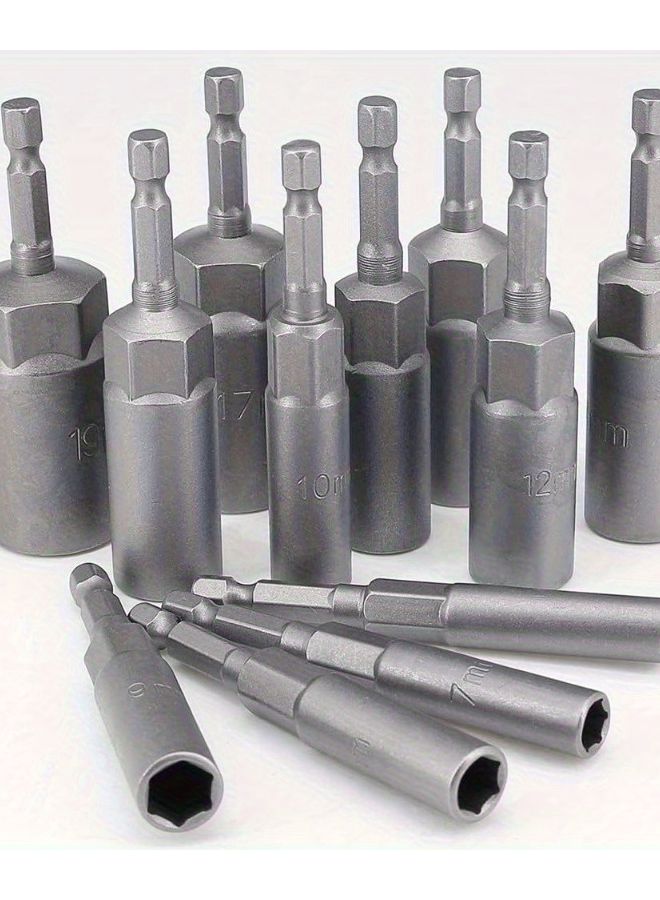 12Pcs 6 19mm Deep Socket Hex Wrench Set 1 4 Inch Hex Shank Long Shaft Impact Bolt Remover - Image 5