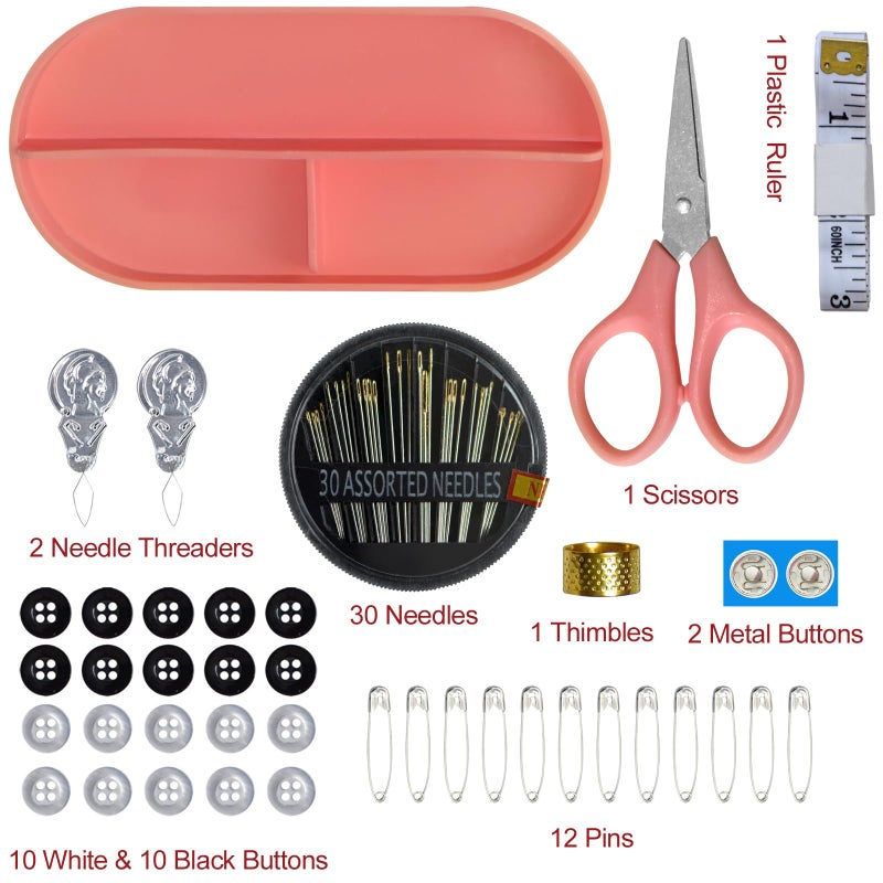 colored bird 40 Spools Of Sewing Thread Gift Box Portable Basic Sewing Repair Kits (Orange) - Image 3