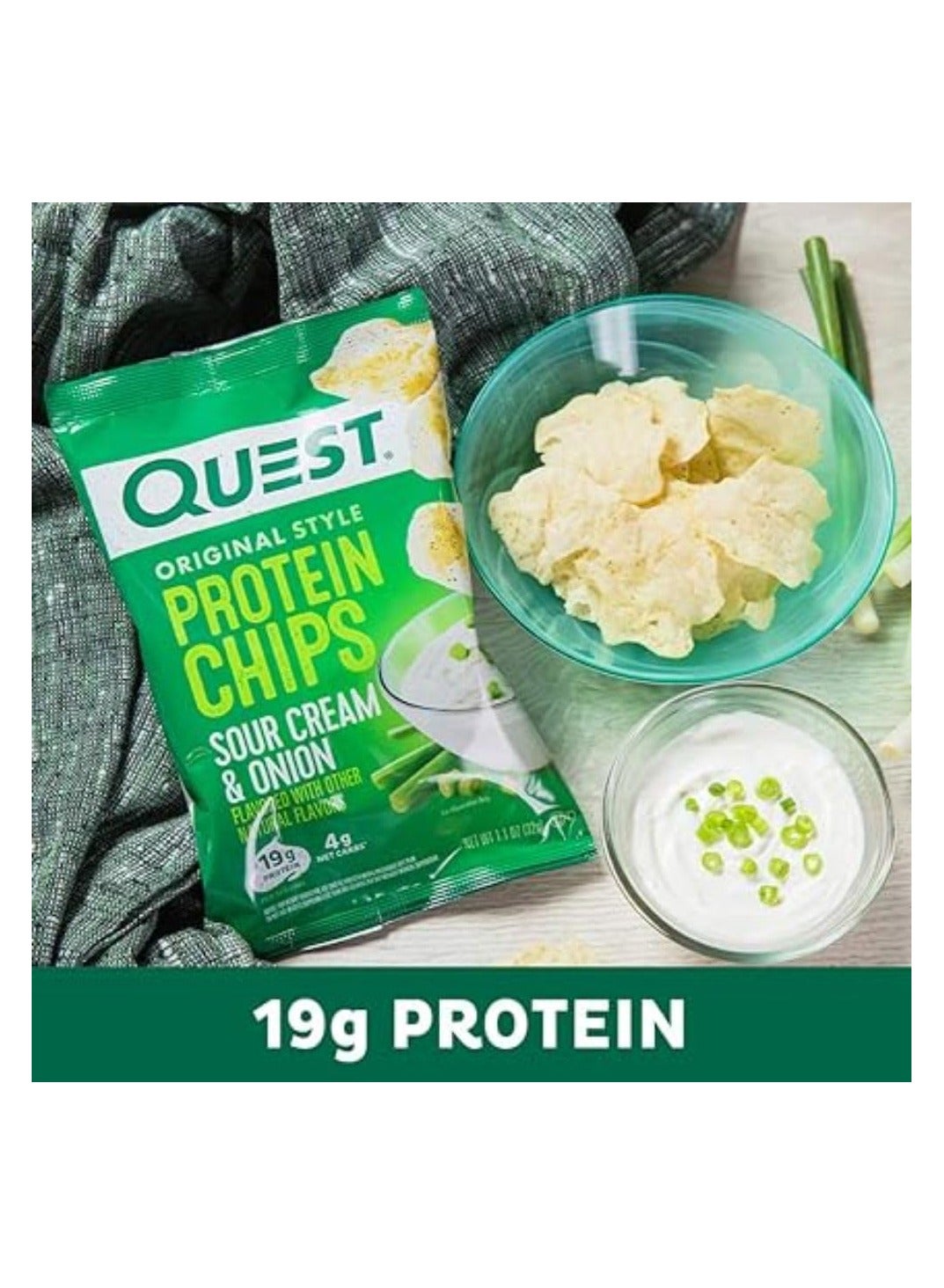 Quest Original Style Protein Chips Sour Cream & Onion ( 32G Pack Of 8 )