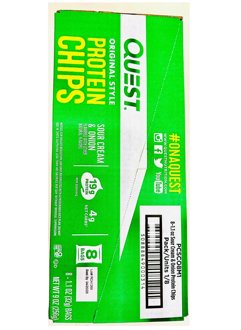 QUEST NUTRITION - Quest Original Style Protein   Chips Sour Cream & Onion ( 32g Pack of 8 ) - Image 1