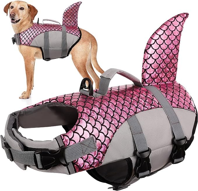 Olpad Dog Life Jacket, Dog Life Jacket for Swimming, Boating, Canoeing and Water Sports (Pink, L) - Image 1
