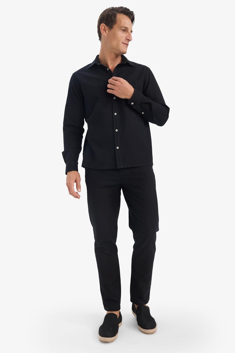 DeFacto Black Man Jogger Slim Fit Cotton Trousers Casual - Image 1