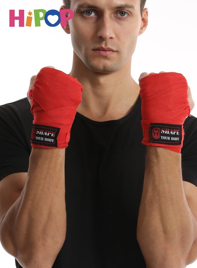 HIPOP 2PCS Boxing Hand Wraps,5m Long Wrist Straps for Men & Women Boxing, Elastic Boxing Bands for Boxing Gloves, Sports Training Bandages Set, MMA Kickboxing Boxing Hand Wraps  - Image 2