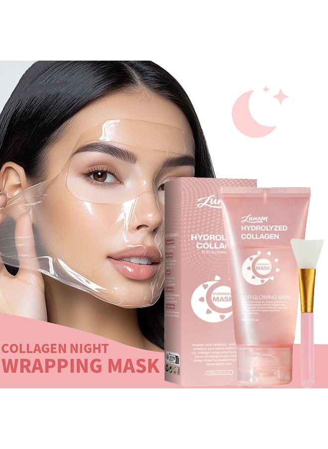 Hydrolyzed Collagen , Overnight Peel Off Hydrolyzed Collagen Facial Mask for Elasticity & Hydration, Tight Skin, Reduce Sagging & Dullness, 75ML(Brush Included) - pzsku/ZD1E81D2FB9E2ED92BC0BZ/45/_/1740041323/4480d9d4-2bd1-4ff1-8b06-57b07759a1bb