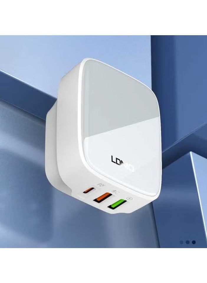 JAJEEK Q334 PD Fast Charger – EU, US, UK Compatible Type-C 2 USB Ports, Multiple Output Adapter, Mobile Phone Travel Wall Charger, Compact & Efficient, White - Image 1