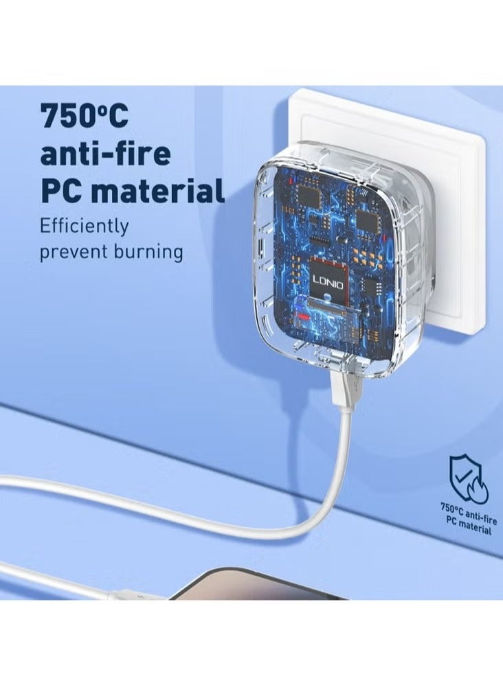 JAJEEK Q334 PD Fast Charger – EU, US, UK Compatible Type-C 2 USB Ports, Multiple Output Adapter, Mobile Phone Travel Wall Charger, Compact & Efficient, White - Image 5