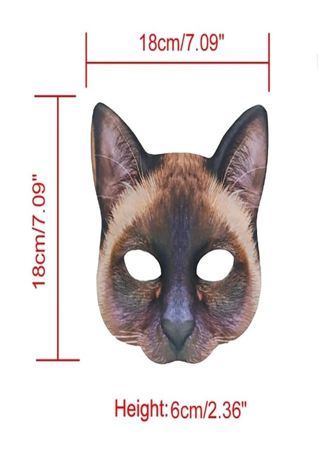 Hosfairy 1Pcs Halloween Half Face Cat Mask Animal Cat Mask for Halloween Christmas Easter Novelty Costume Party Accessory(Style F) - Image 4