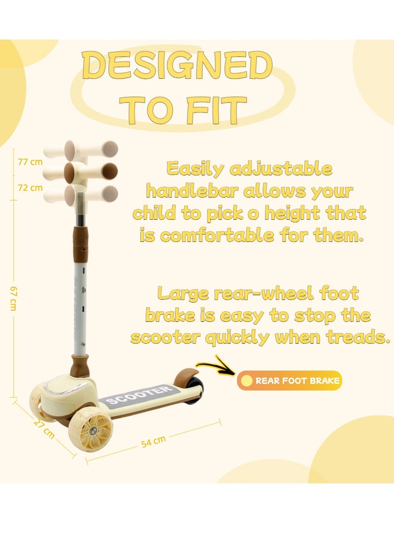 إيزي فيتشور سكوتر ركل للأطفال من إيزي فيوتشر: تصميم قابل للطي، مقبض قابل لضبط الارتفاع، عجلات LED، فرامل خلفية للأعمار من 3 إلى 8 سنوات - Image 3