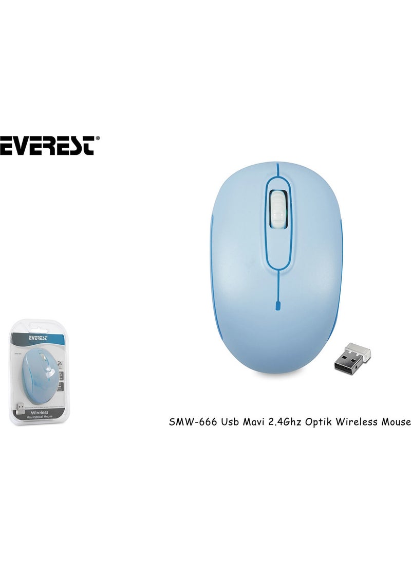Everest - SMW-666 USB Blue Optical Wireless Mouse - Image 1