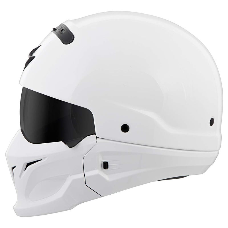 ScorpionEXO Covert Open Face Half Shell 34 Mode Motorcycle Helmet Dot Approved Solid Adult Unisex Gloss White XSmall