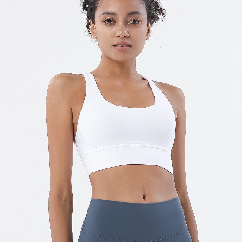 New Lulu Naked Cross Beauty Back Sports Underwear Shockproof Gather Yoga Bra Cloud Fitness Vest - Image 4