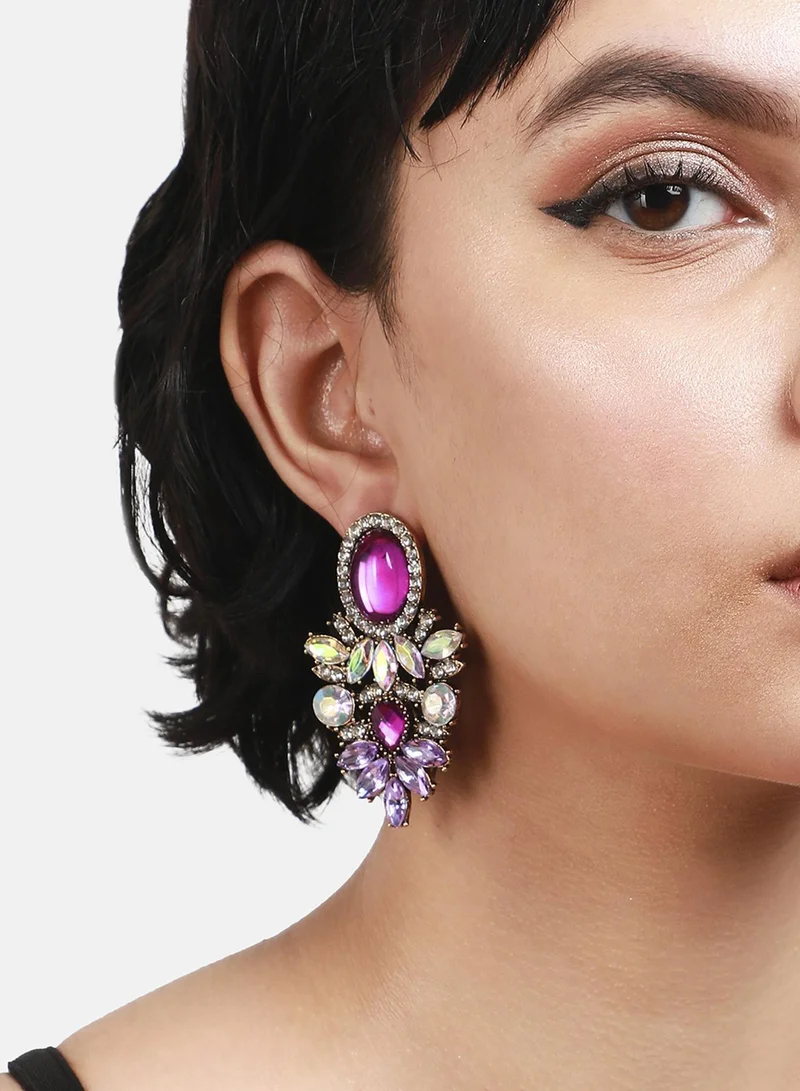 SOHI Shimmering Rhinestone StatementArtificial  Earring Jewellery