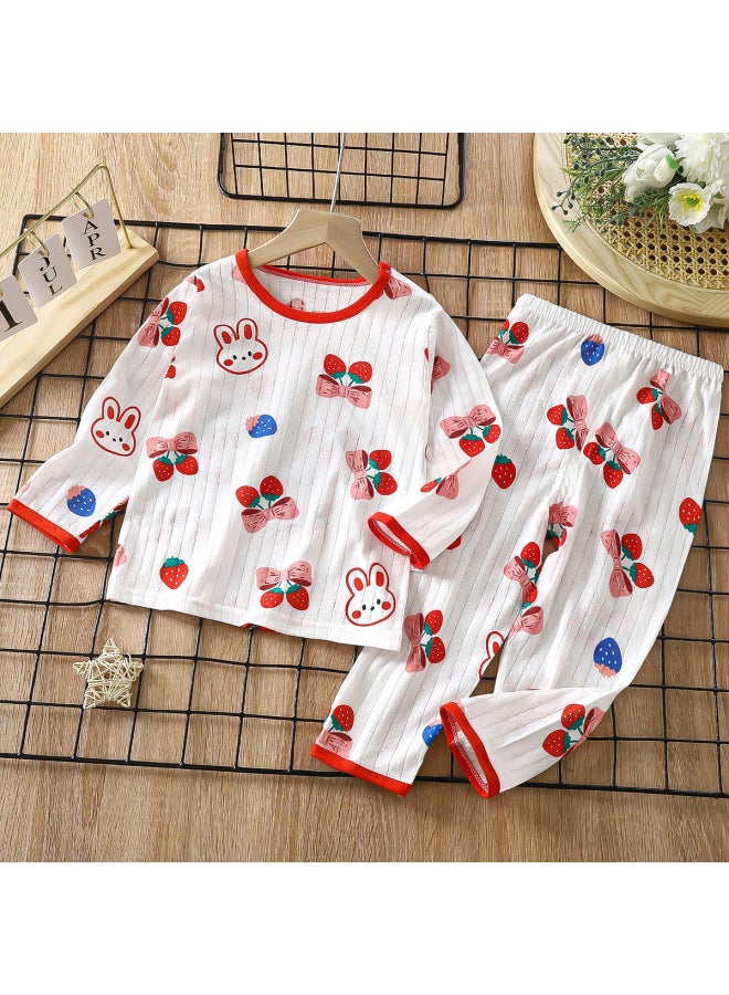 New Children's Cotton Home Clothes Suit Summer Long Sleeve Pajamas Thin Air Conditioning Clothes Men's And Women's Children's Clothing