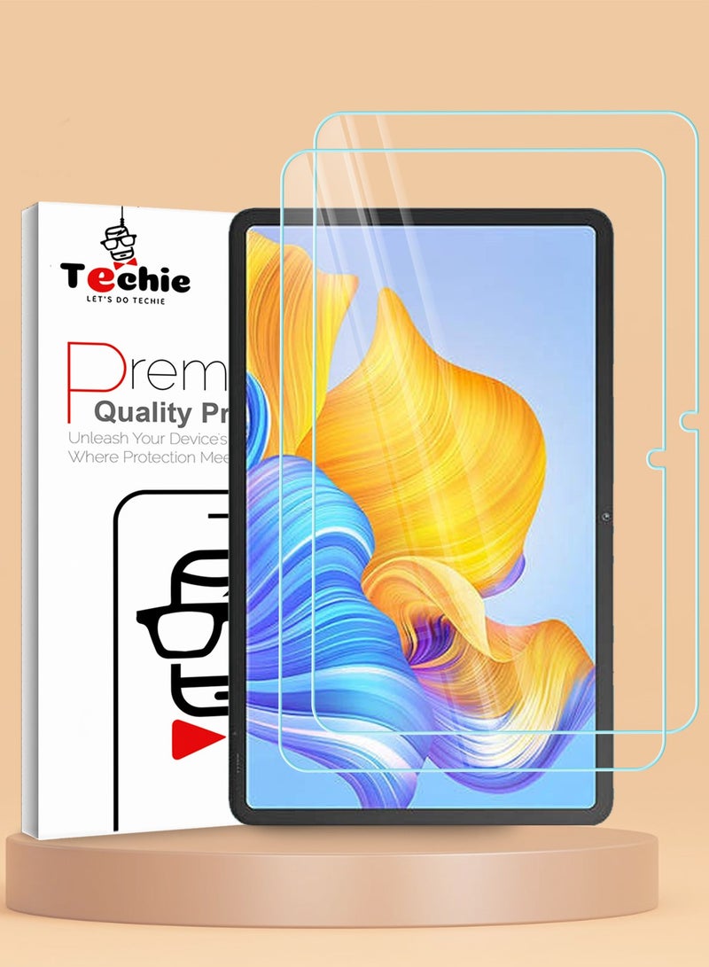 Techie 2 Pack Honor Pad 8 12 inch 2022 HD Clear Tempered Glass Screen Protector Bubble Free Easy Installation - Image 1