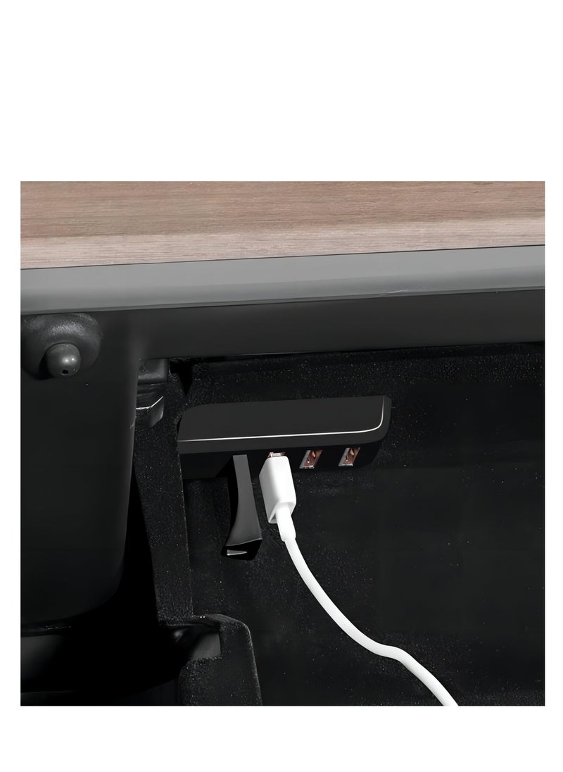 Generic - Glove Box USB Hub for Tesla Model 3/Y 2021-2023, 4-in-1 Multiport Dash Cam Flash Drive Charger Glovebox Extension Docking Station for Tesla Car Accessories, Made of ABS+PC Materials - Image 1