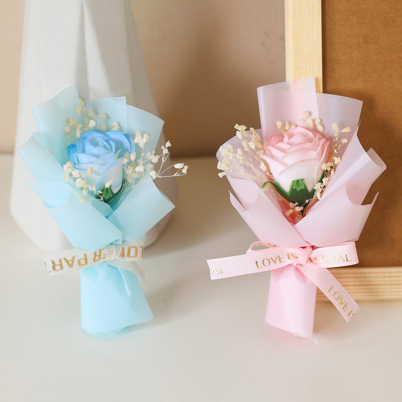 Christmas Mini Bouquet Soap Rose Eternal Baby'S Breath Dried Flowers Small Fresh Mini Decoration Gift - Image 4