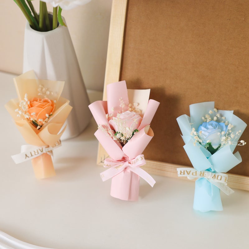 Christmas Mini Bouquet Soap Rose Eternal Baby'S Breath Dried Flowers Small Fresh Mini Decoration Gift - Image 5