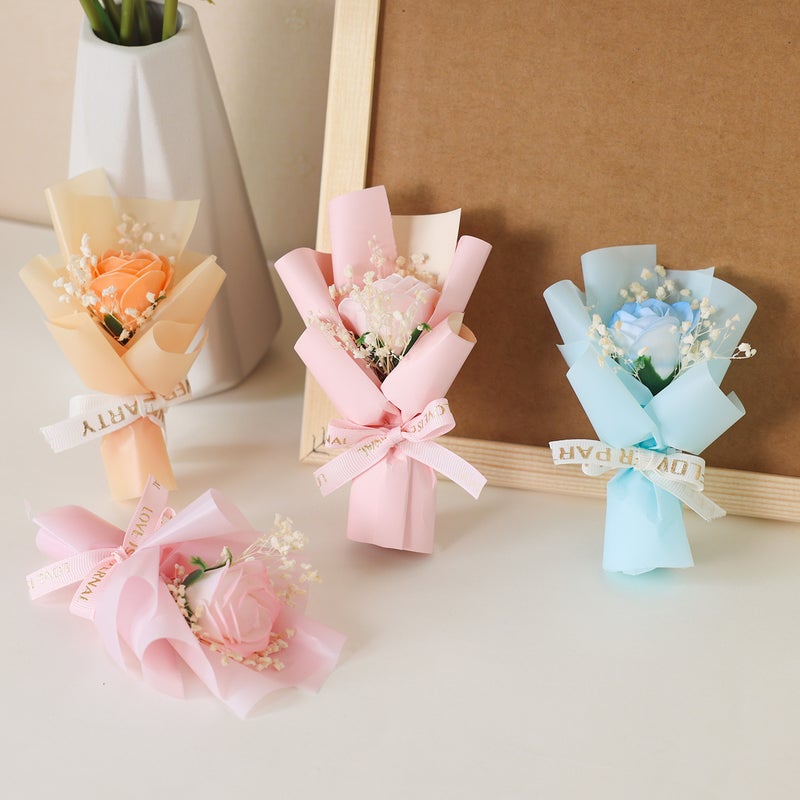 Christmas Mini Bouquet Soap Rose Eternal Baby'S Breath Dried Flowers Small Fresh Mini Decoration Gift - Image 2