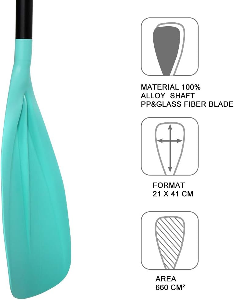 Karltion SUP Paddle - 3-Piece Adjustable Aluminium SUP Paddle with Glass Fiber Blade for Surfing, Floating, Water Sports - Image 4