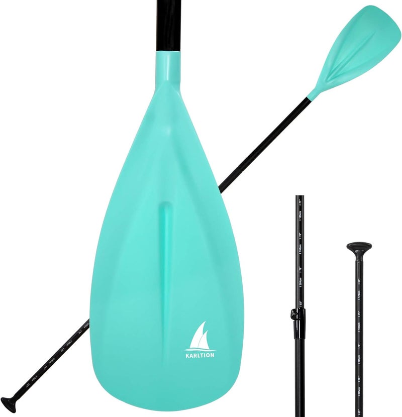 Karltion SUP Paddle - 3-Piece Adjustable Aluminium SUP Paddle with Glass Fiber Blade for Surfing, Floating, Water Sports - Image 1