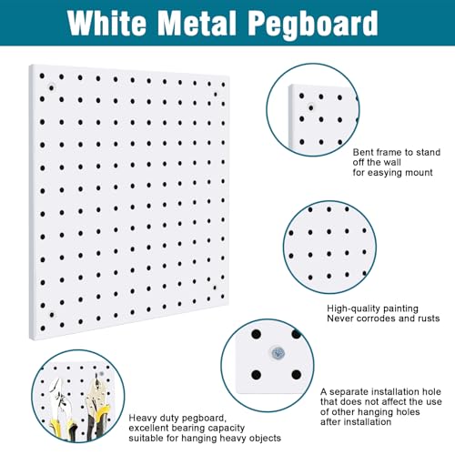 Daanxw Peg Board Kit, Includes Pegboard and Accessories,with Hooks and Bins,Peg Board Wall Organizer for Office,Ornaments Display,Crafts Organization (66, White) - Image 5