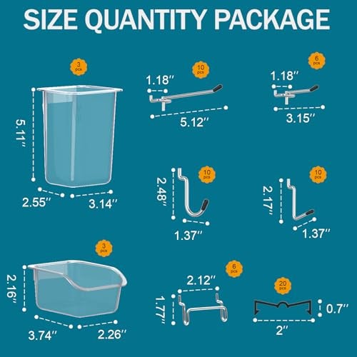 Daanxw Peg Board Kit, Includes Pegboard and Accessories,with Hooks and Bins,Peg Board Wall Organizer for Office,Ornaments Display,Crafts Organization (66, White) - Image 3