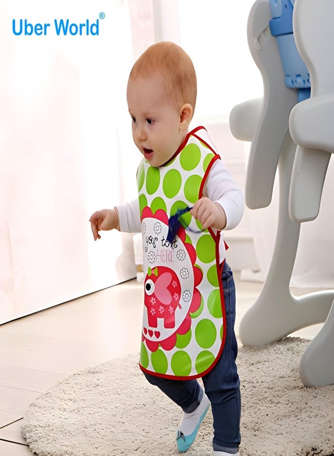 Uber World Waterproof Apron | Plastic Bib | Feeding Bibs | Washable and Reusable | Baby Feeding Products |Full Torso Coverage Apron for Toddlers 1-5 Year (3) - Image 2