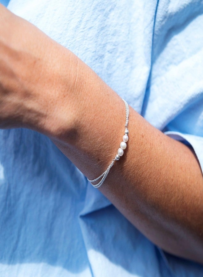 Silpada 'Pearl City' Sterling Silver Freshwater Pearl Chain Bracelet, 7" + 1" - Image 5