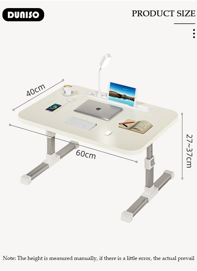 DUNISO - Laptop Desk for Bed, Adjustable Laptop Bed Tray Table With Eye-protection lamp, Portable Lap Desks with USB Charge Port and Foldable Legs for Computer and Laptop - Image 1