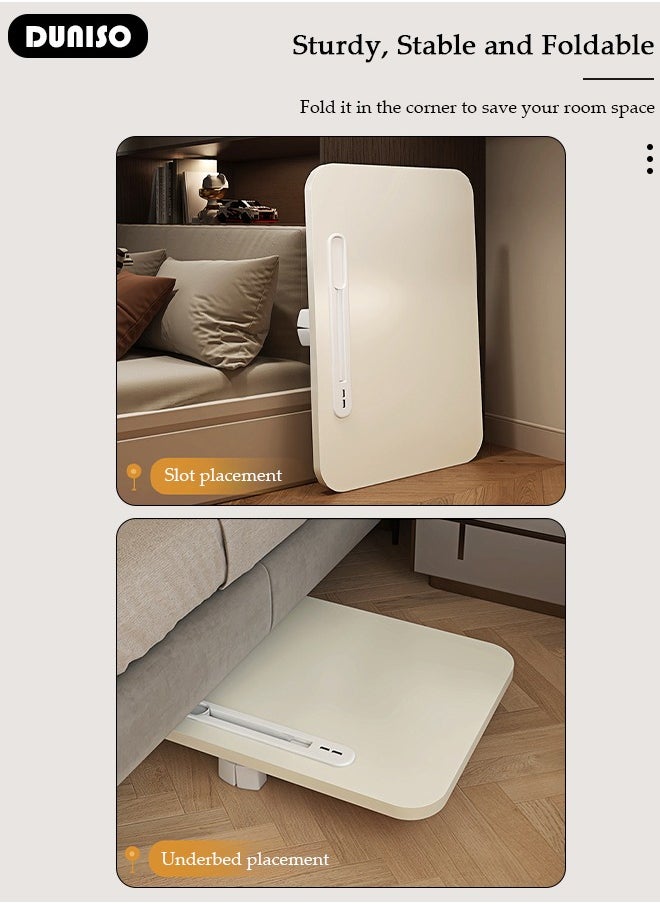 DUNISO - Laptop Desk for Bed, Adjustable Laptop Bed Tray Table With Eye-protection lamp, Portable Lap Desks with USB Charge Port and Foldable Legs for Computer and Laptop - Image 1