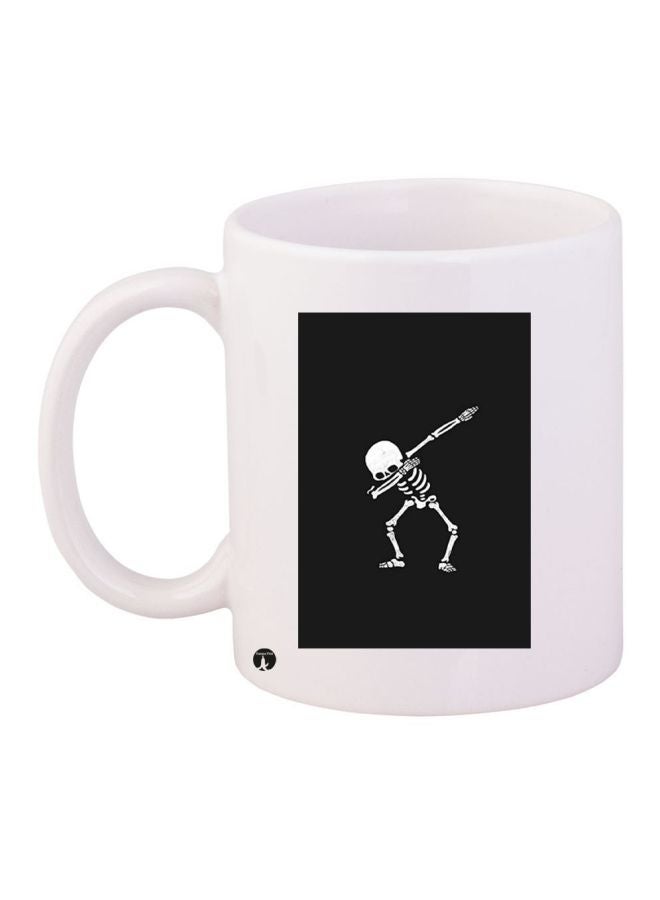 RYN Skeleton Printed Coffee Mug White/Black 11ounce