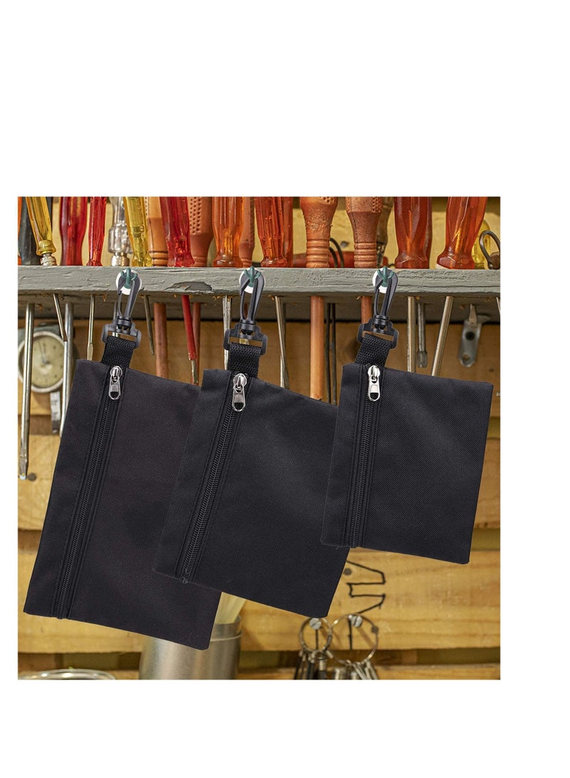 Tool Bags Canvas, Small or Heavy Duty Tool Organizer, Small Parts Tool Organizer Bag, Small Tool Bags with Zipper & Carabiner Clip, Tool Pouches For Men/Car/Motorcycle - Image 5