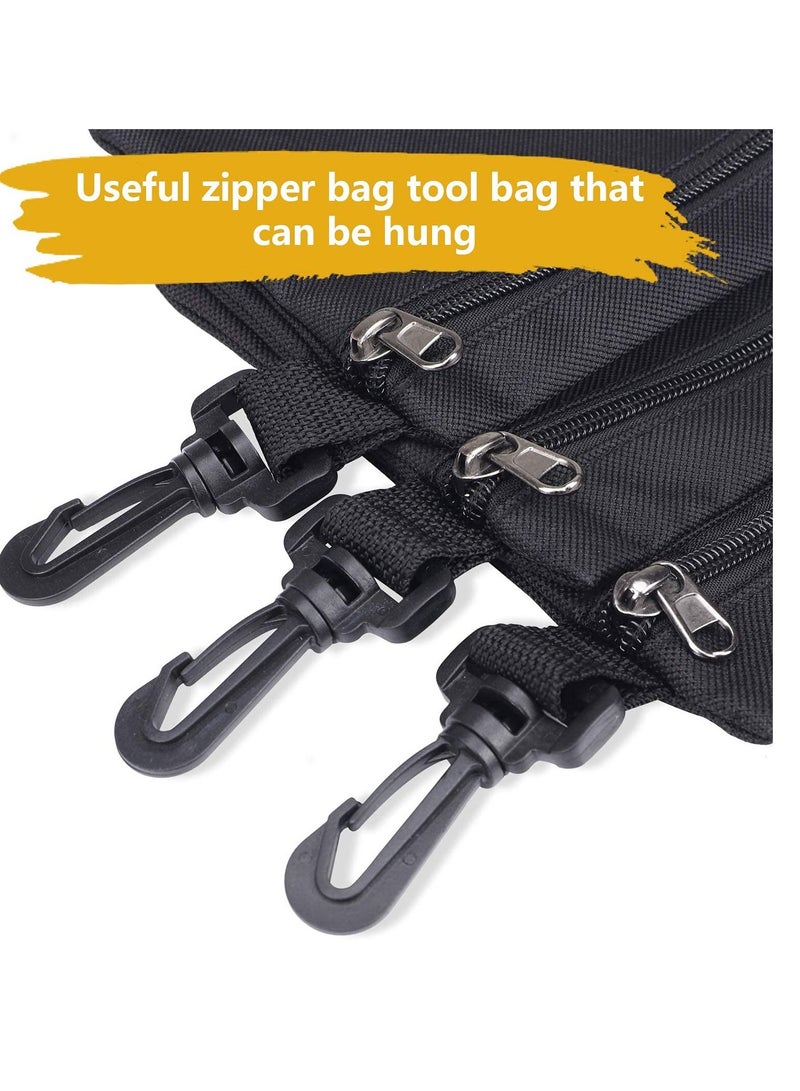 Tool Bags Canvas, Small or Heavy Duty Tool Organizer, Small Parts Tool Organizer Bag, Small Tool Bags with Zipper & Carabiner Clip, Tool Pouches For Men/Car/Motorcycle - Image 3