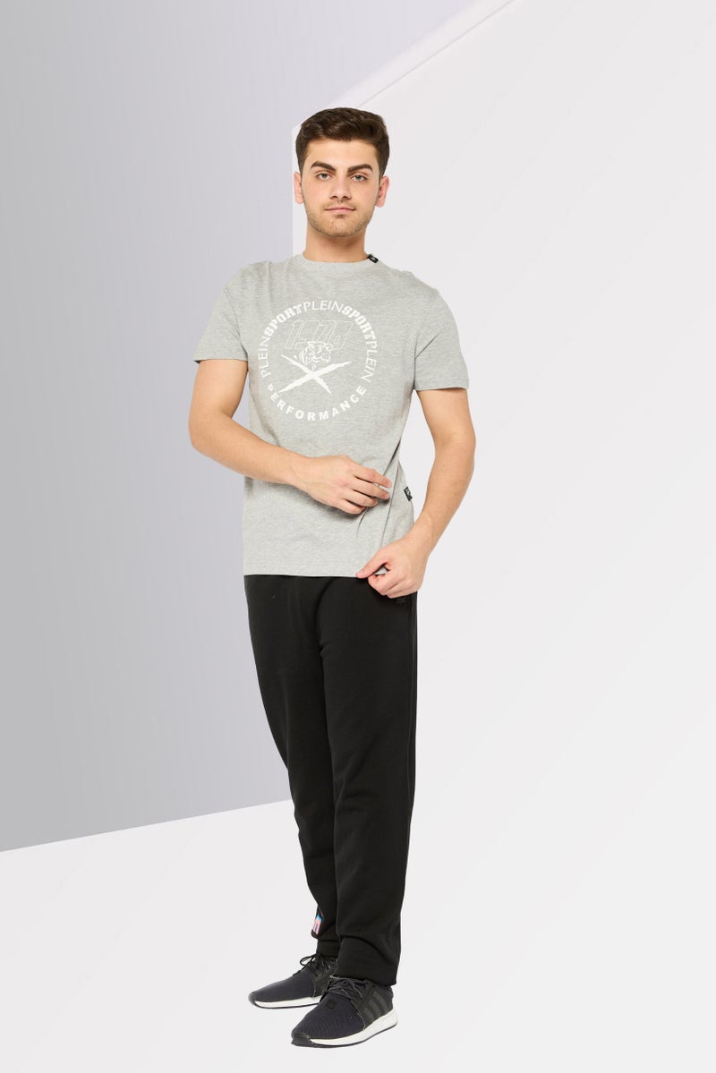 PHILIPP PLEIN Plein Sport Men Sportswear Fit Short Sleeves Outdoor T-Shirt, Grey - Image 2