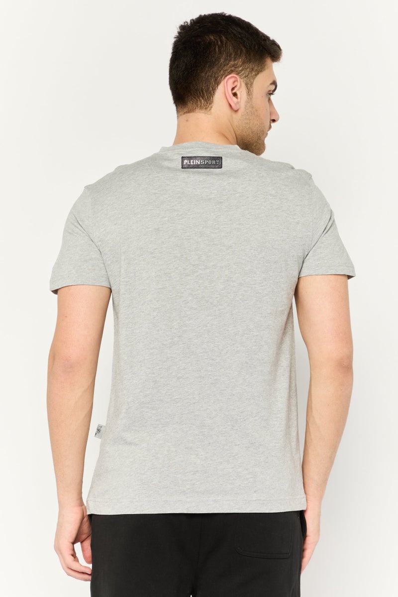 PHILIPP PLEIN Plein Sport Men Sportswear Fit Short Sleeves Outdoor T-Shirt, Grey - Image 4